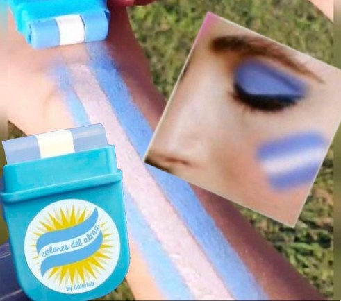 MAQUILLAJE BANDERITA ARGENTINA EN BARRA X 1